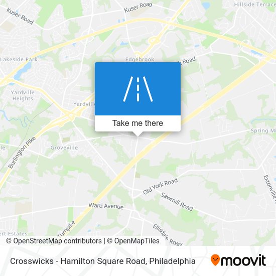 Crosswicks - Hamilton Square Road map