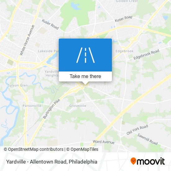 Yardville - Allentown Road map