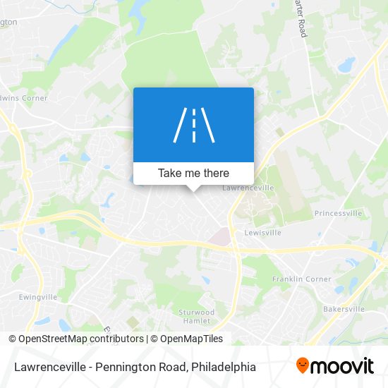 Lawrenceville - Pennington Road map
