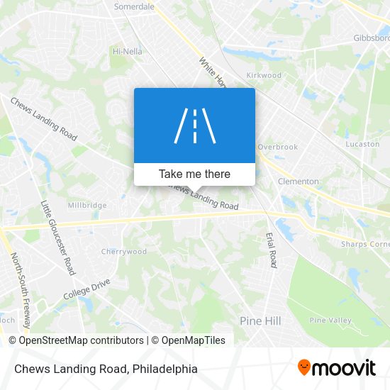 Chews Landing Road map