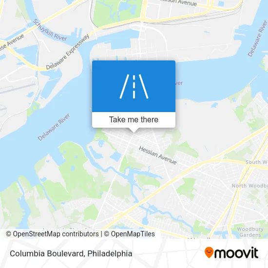 Columbia Boulevard map