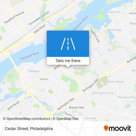 Cedar Street map