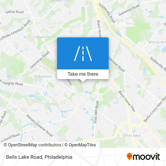 Bells Lake Road map