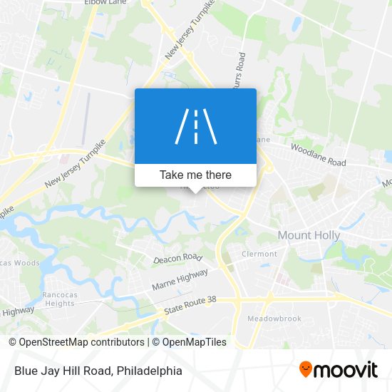 Blue Jay Hill Road map