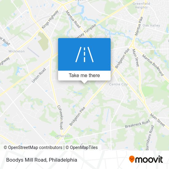Mapa de Boodys Mill Road