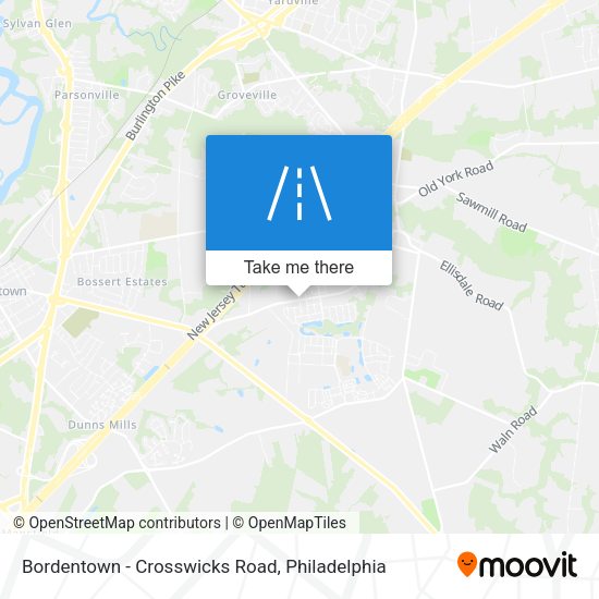 Mapa de Bordentown - Crosswicks Road