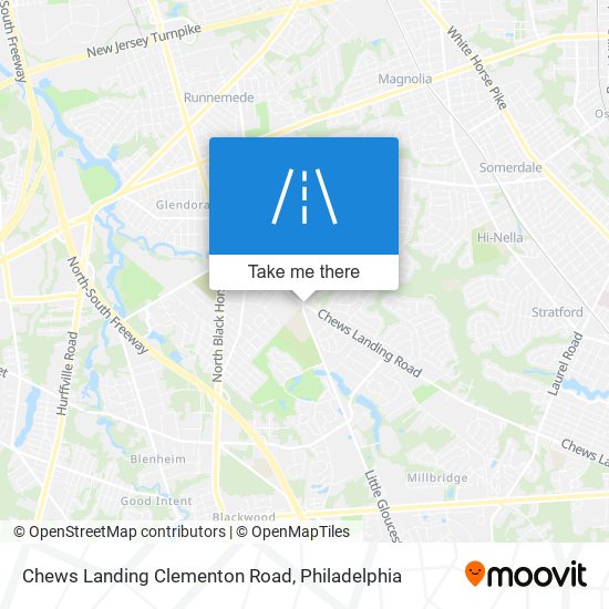 Chews Landing Clementon Road map