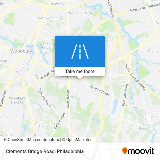 Clements Bridge Road map