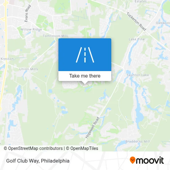 Golf Club Way map