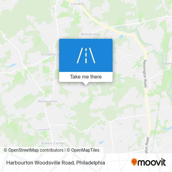 Harbourton Woodsville Road map