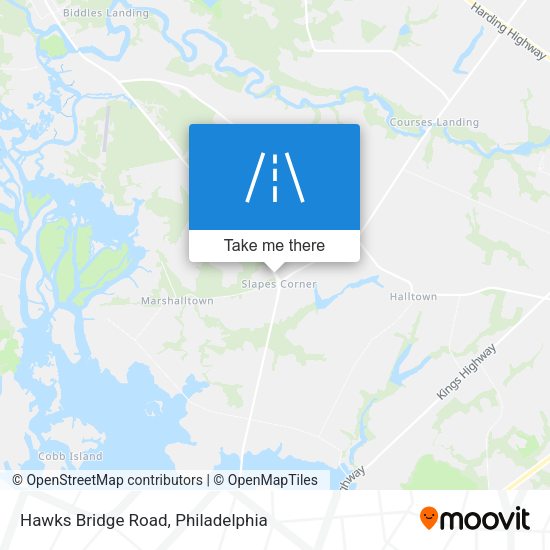 Hawks Bridge Road map