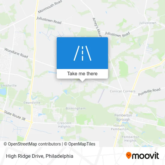 High Ridge Drive map