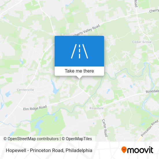 Hopewell - Princeton Road map