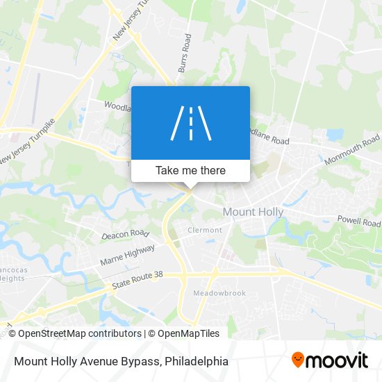 Mapa de Mount Holly Avenue Bypass