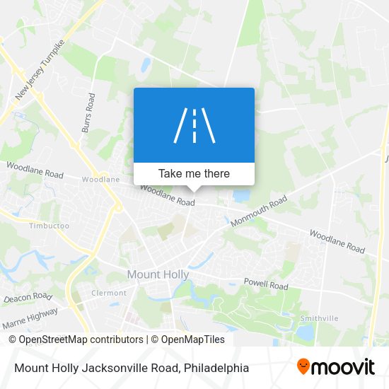 Mount Holly Jacksonville Road map
