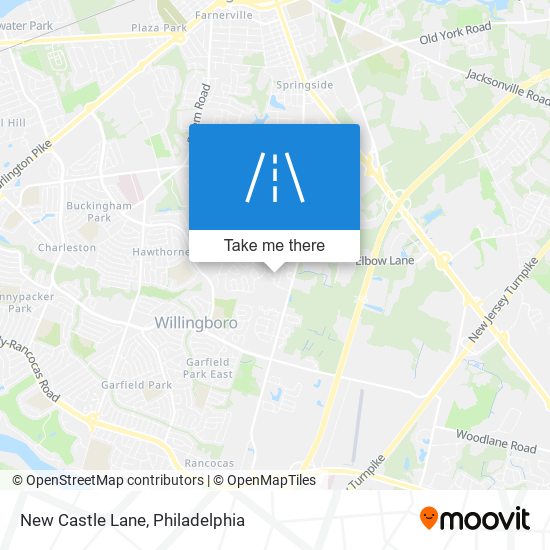 New Castle Lane map