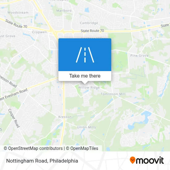 Nottingham Road map