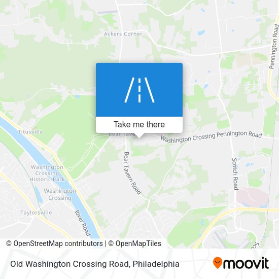 Old Washington Crossing Road map