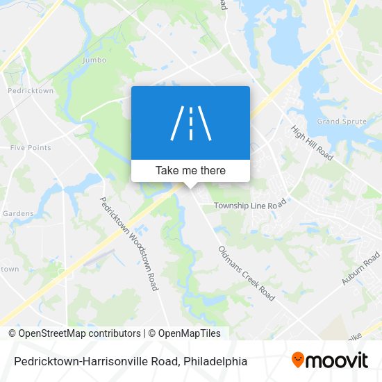 Pedricktown-Harrisonville Road map