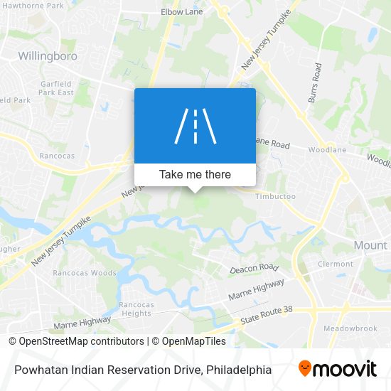 Mapa de Powhatan Indian Reservation Drive