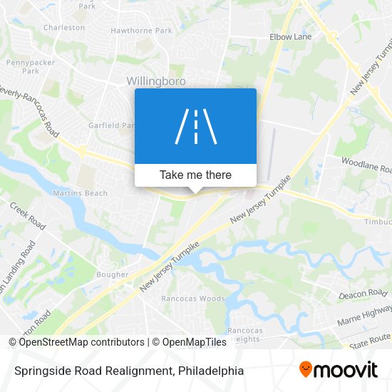 Springside Road Realignment map
