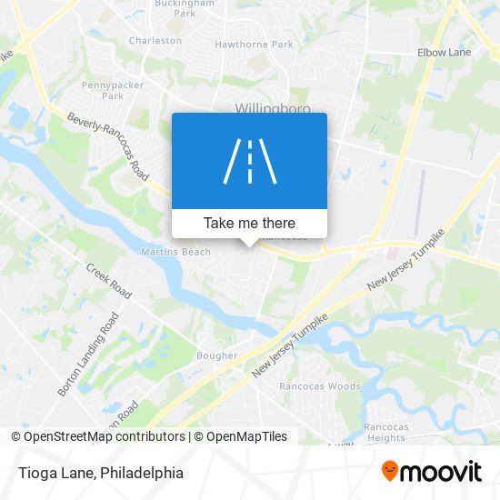 Tioga Lane map