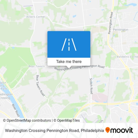 Washington Crossing Pennington Road map