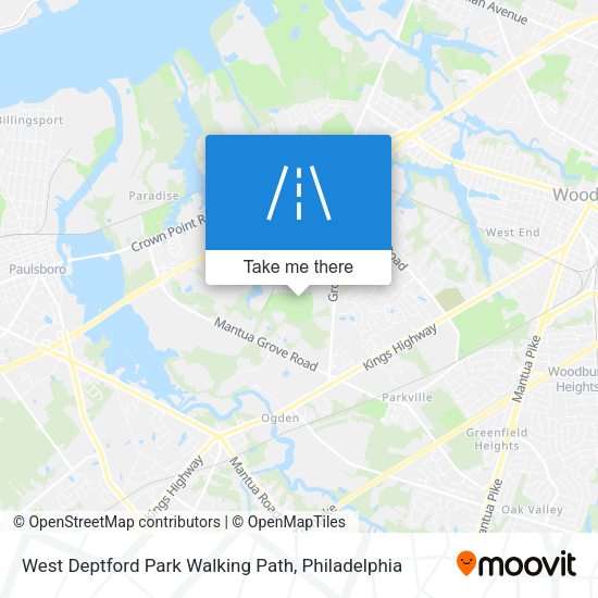 West Deptford Park Walking Path map