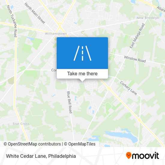 White Cedar Lane map