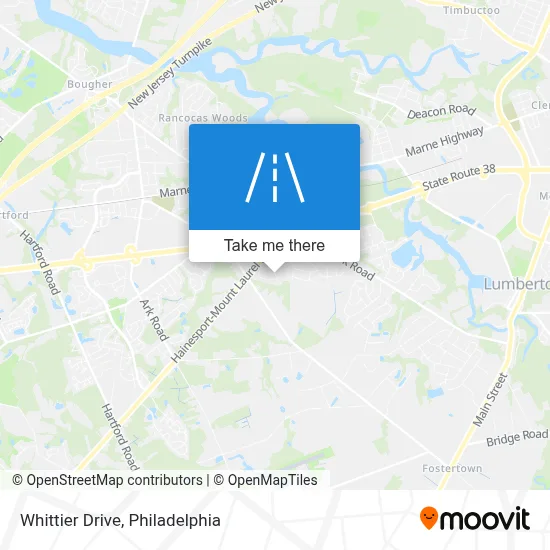 Whittier Drive map