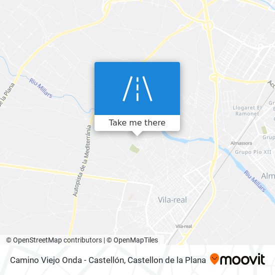 mapa Camino Viejo Onda - Castellón