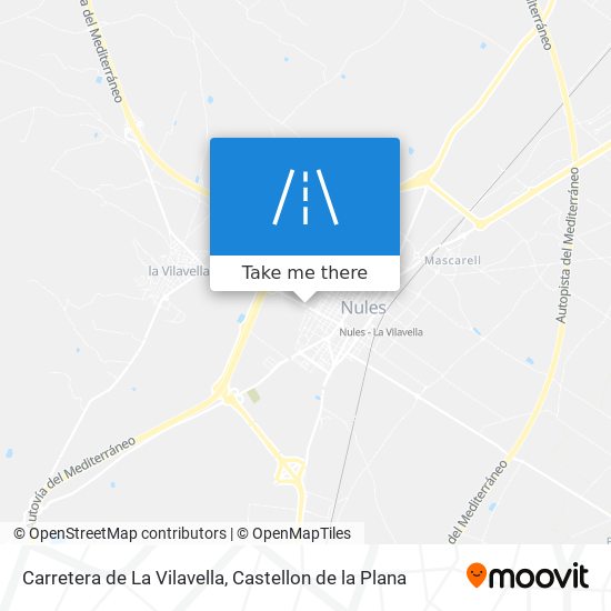 mapa Carretera de La Vilavella