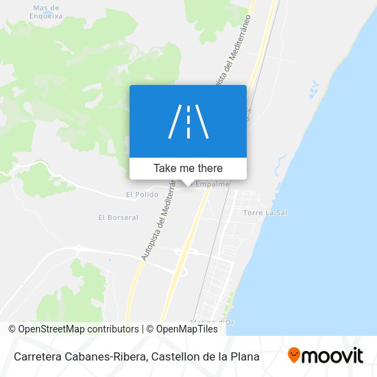 Carretera Cabanes-Ribera map