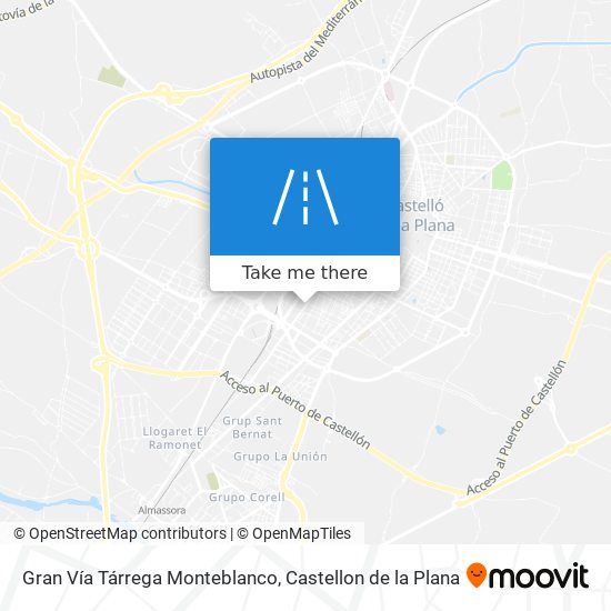 mapa Gran Vía Tárrega Monteblanco