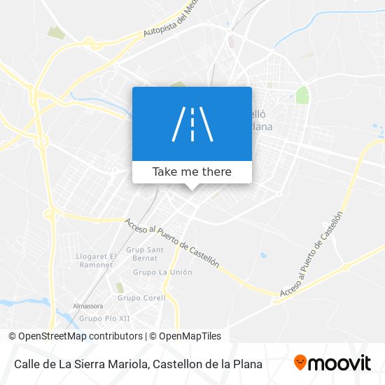 mapa Calle de La Sierra Mariola
