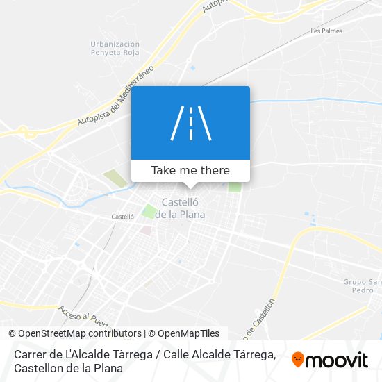 mapa Carrer de L'Alcalde Tàrrega / Calle Alcalde Tárrega