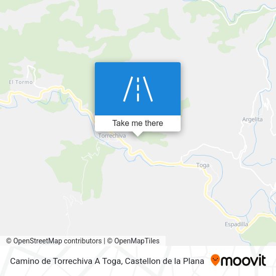 Camino de Torrechiva A Toga map
