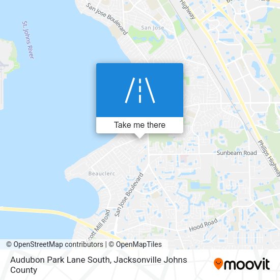 Audubon Park Lane South map