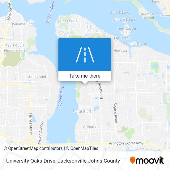 University Oaks Drive map