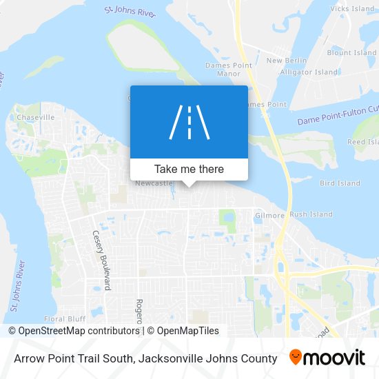 Arrow Point Trail South map