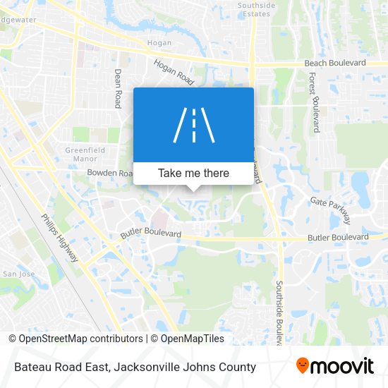 Bateau Road East map