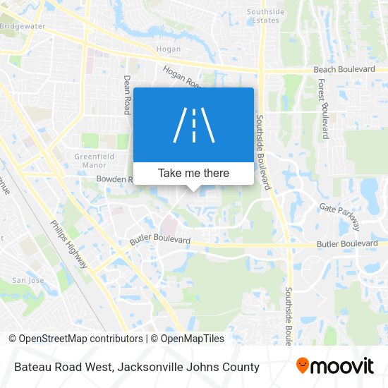 Bateau Road West map