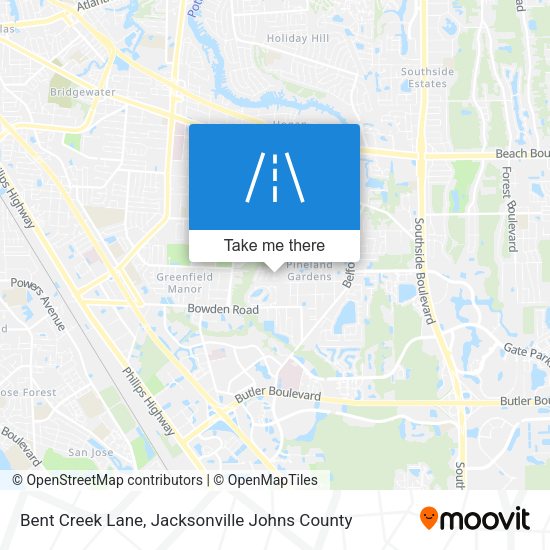 Bent Creek Lane map