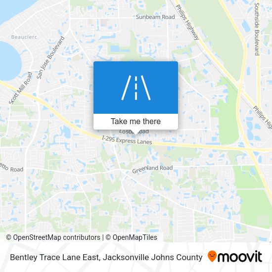 Mapa de Bentley Trace Lane East
