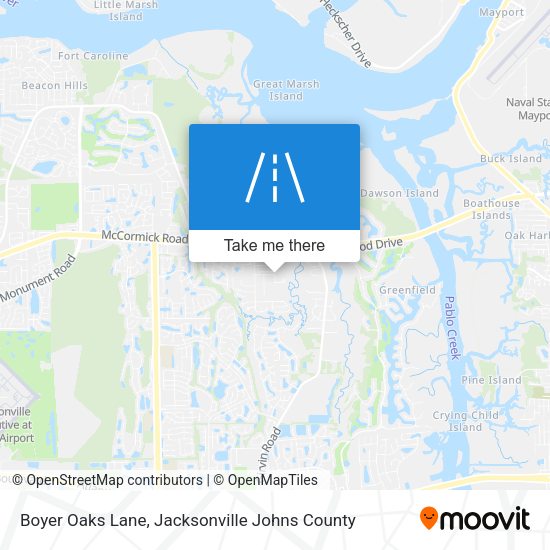Boyer Oaks Lane map