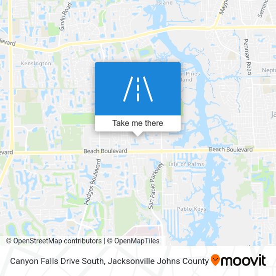 Canyon Falls Drive South map