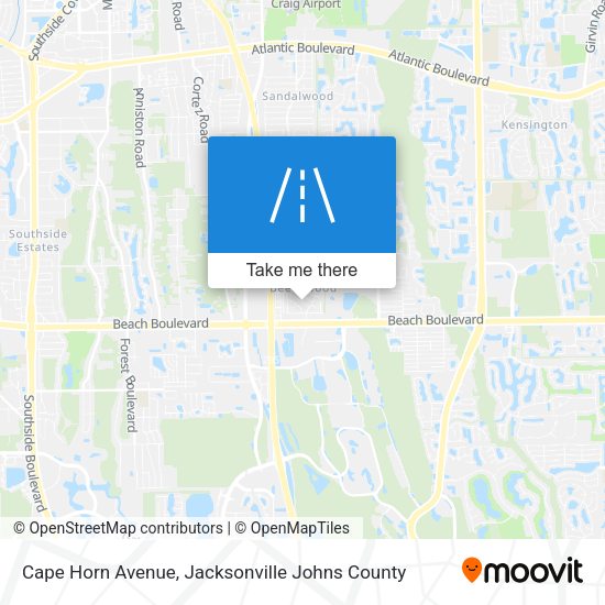 Cape Horn Avenue map