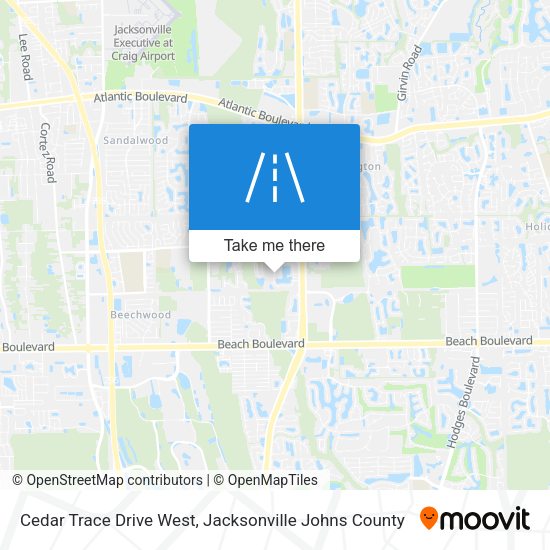 Cedar Trace Drive West map