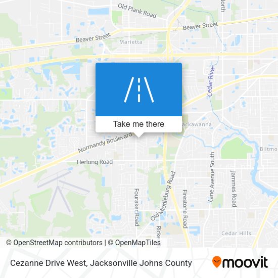 Cezanne Drive West map