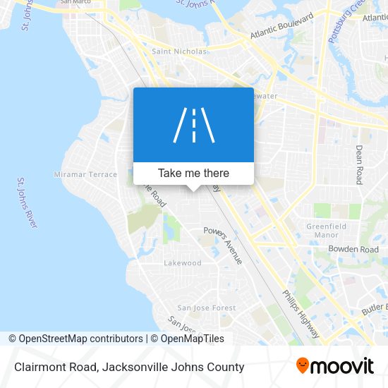 Clairmont Road map